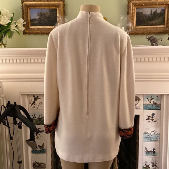 VINTAGE Designer Karla Drabsch 1960s tunic has tapestry trim and is fully lined. - Picture 12 of 14